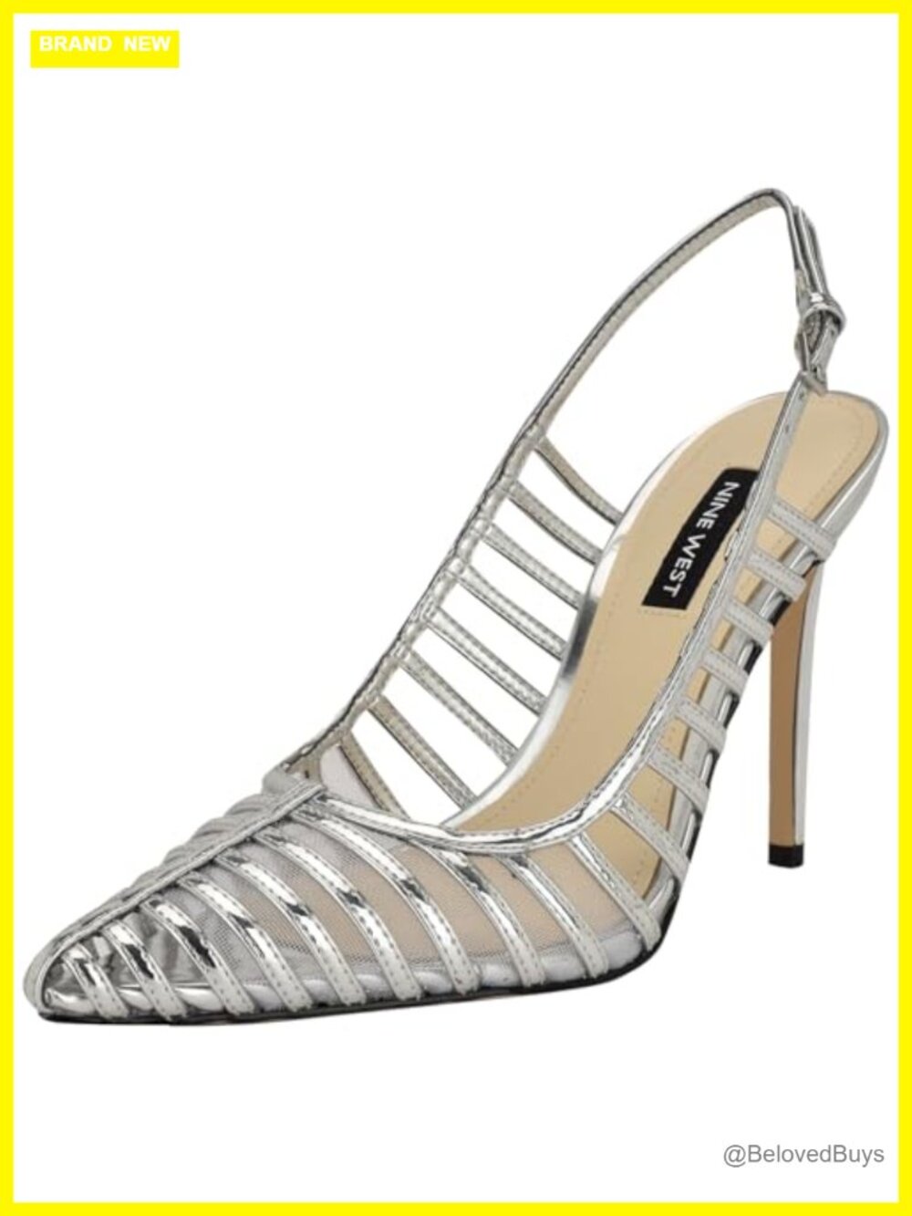 Pointed Toe Strappy Faux Leather Slingback Stiletto Heel Pumps Formal